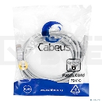 Патч-корд FTP, cat. 6, F/UTP экранированный, LSZH, 3 м, серый Cabeus PC-FTP-RJ45-Cat.6-3m-LSZH, фото 1