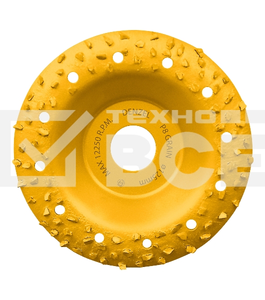 Чашка твердосплавная зачистная Denzel 72976 125 мм, наклонная, крупное зерно #8