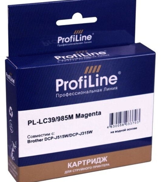 Картридж струйный ProfiLine PL-LC39/985M для принтеров Brother DCP-J125/DCP-J315W/DCP-J515W/MFC-J220/MFC-J265W/MFC-J410/MFC-J415W с чернилами Magenta