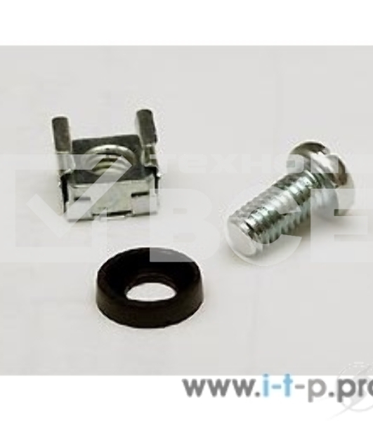 Монтажное оборудование Hyperline CNS-M6-16 Комплект винт M6, квадратная гайка, шайба (16 мм)