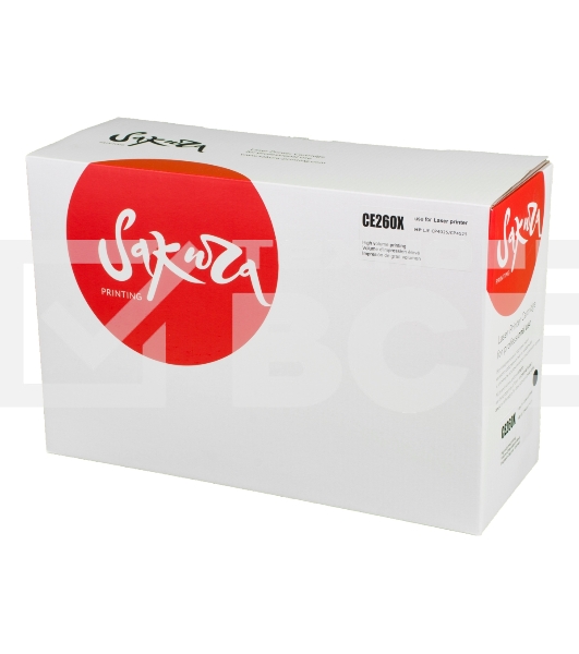 Картридж лазерный Sakura CE260X для HP Color LaserJet CP4020/4025/4520/4525, черный, 17000 к.