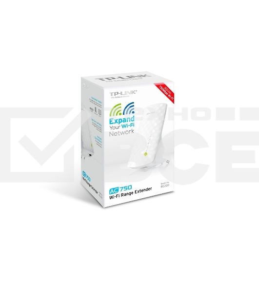 Повторитель беспроводного сигнала TP-Link SOHO RE200 10/100BASE-TX/Wi-Fi белый поставляется без кабеля RJ-45