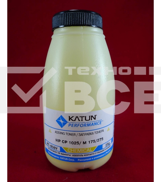 Тонер HP CP 1025/M 175/275 Yellow, химический (фл.25г.) Katun фас. Россия