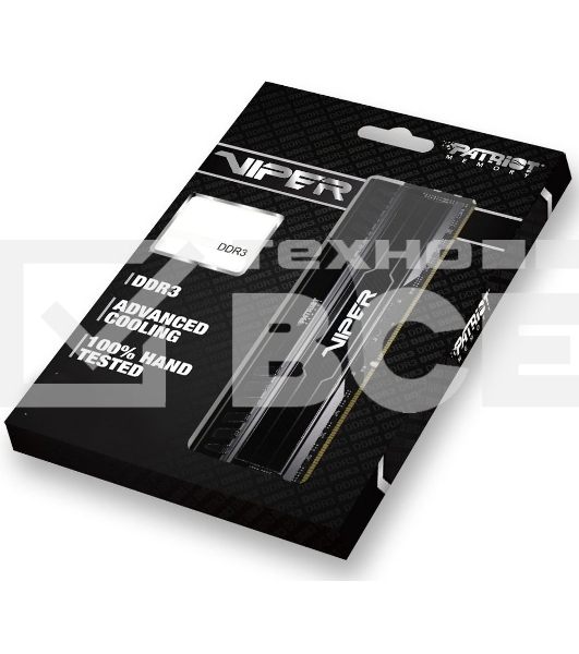 Оперативная память Patriot Viper 3, DDR3, 16GB (2x8 GB), 1600 MHz, CL9, радиатор, черный