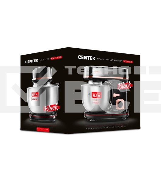 Миксер Centek CT-1139 черный/хром