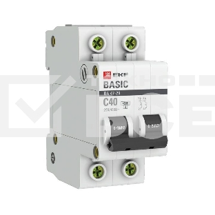 Автоматический выключатель EKF mcb4729-2-40C 2P 40А (C) 4,5кА ВА 47-29 EKF Basic