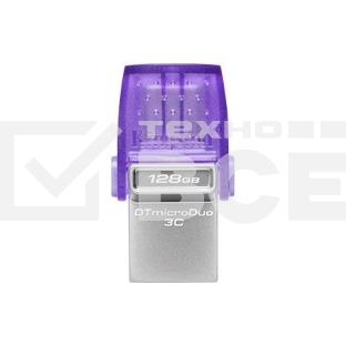 Флеш диск Kingston 128Gb DataTraveler microDuo 3C DTDUO3CG3/128GB USB3.0 фиолетовый