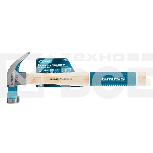 Молоток-гвоздодер Gross AMERICAN HICKORY 450 г, угол 45, магнит, обрезиненная рукоятка