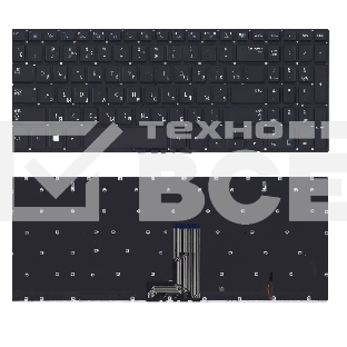 Клавиатура для ноутбука Samsung NP670Z5E-X01, черная с подсветкой