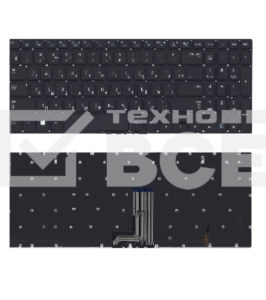Клавиатура для ноутбука Samsung NP670Z5E-X01, черная с подсветкой