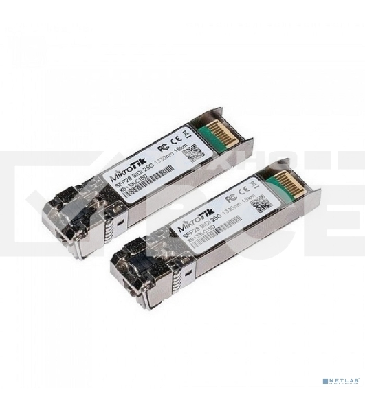 Комплект из двух SFP+ модулей Mikrotik XS+2733LC15D SFP/SFP+/SFP28 modules 1/10/25G 15km 1270nm + 1330nm