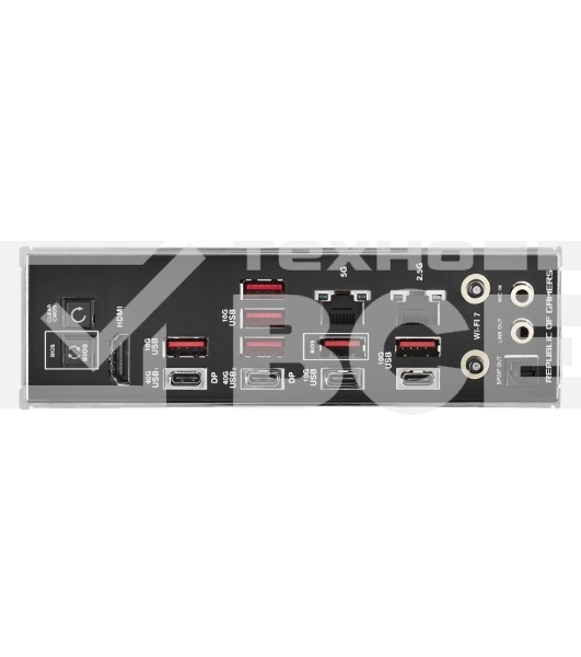 Материнская плата ASUS ROG CROSSHAIR X870E HERO, AM5, AMD X870E, 4xDDR5, 4xSATA, 5xM.2, 2xPCI-E 5.0 x16, 1xHDMI, 2xUSB-C (видео), 2x 5Gb LAN, 6xUSB-A 3.2 Gen 2, 2xUSB-C 3.2 Gen 2, 2xUSB4, 2x3.5 мм, 7.1, ATX