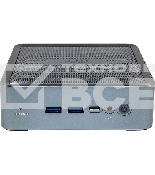 Мини ПК HIPER EXPERTBOX D20 Intel Core i5 1240P(1.7Ghz)/16384Mb/512PCISSDGb/noDVD/Int:Intel Iris Xe Graphics/BT/WiFi/war 1y/0.45kg/Тёмно-серый/Win11Pro + WiFi 6, BT 5.2,металл, VESA 75х75, 100х100