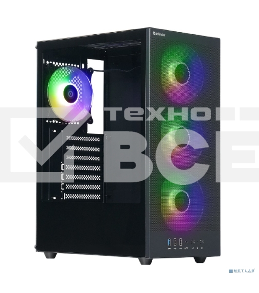 Компьютерный корпус Defender RaptorX черный,ATX,4fans,switchM/BSync
