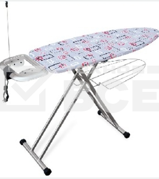 Доска гладильная DOGRULAR сильвия (Размер стола 44x120 см. Паропропускающий глад. стол. Подставка для утюга. Не сгораемая ткань. Подрукавник. Сертифицированные кабель и вилка.)