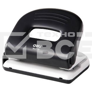 Дырокол Deli PRO E0119, до 25 листов, металл ассорти, отверстий: 2, с линейкой