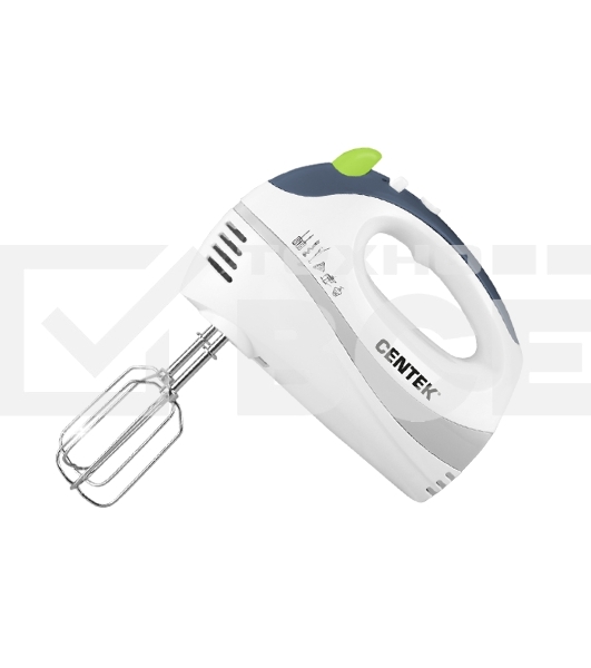 Миксер Centek CT-1104 белый/серый, 280Вт, 5 скоростей+турбо, взбивание/замешивание