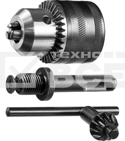 Набор Зубр 'МАСТЕР': Патрон ключевой 13 мм, 'SDS+' адаптер, ключ для патрона, посадочная резьба 1/2', Д 2,0-13мм