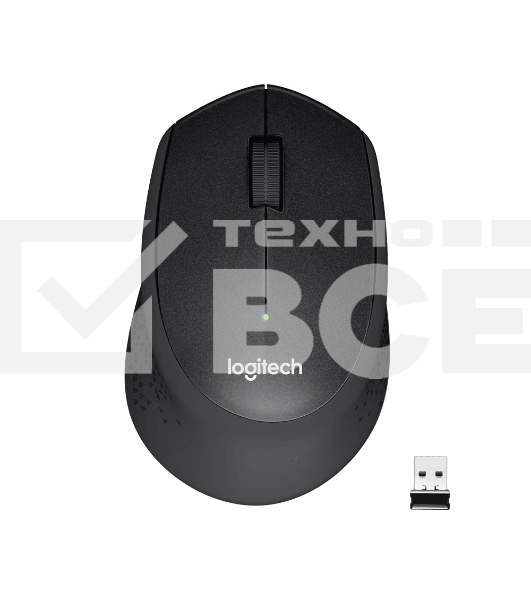 Мышь беспроводная Logitech M330 SILENT PLUS черный, 1000 dpi, радиоканал, USB, кнопки - 3