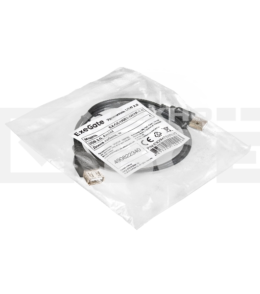 Удлинитель USB 2.0 ExeGate EX-CC-USB2-AMAF-1.0 (Am/Af, 1,0м)