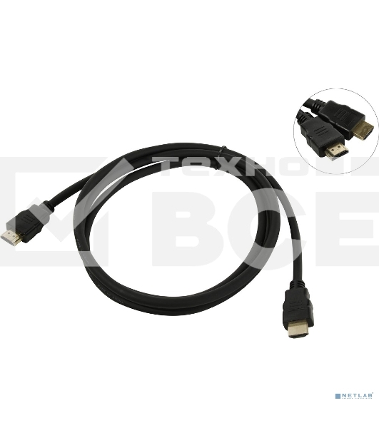 Кабель HDMI ExeGate EX287730RUS EX-CC-HDMI2-1.8 (19M/19M, v2.0, 1,8м, 4K UHD, Ethernet, позолоченные контакты)