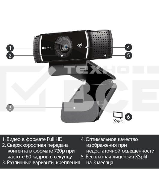 Цифровая камера Logitech C922 Pro Stream Webcam