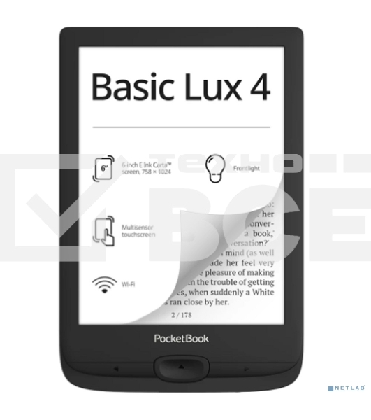 Электронная книга PocketBook 618 Basic Lux Ink черный (PB618-P-WW)