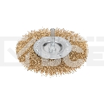 Щетка дисковая для дрели Kranz витая латунированная проволока, 100 мм, фото 1