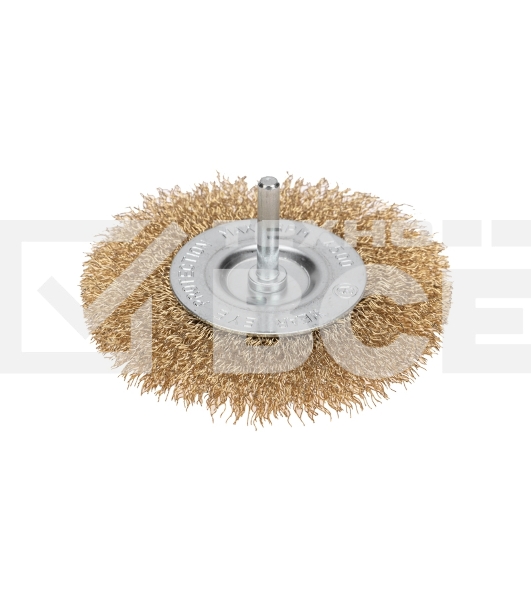 Щетка дисковая для дрели Kranz витая латунированная проволока, 100 мм