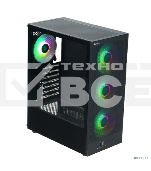 Компьютерный корпус Defender RaptorX черный,ATX,4fans,switchM/BSync
