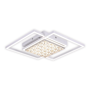 Управляемый светодиодный светильник с хрусталем Ambrella light FA112 WH белый 96W 850*660*110 (ПДУ РАДИО 2.4)