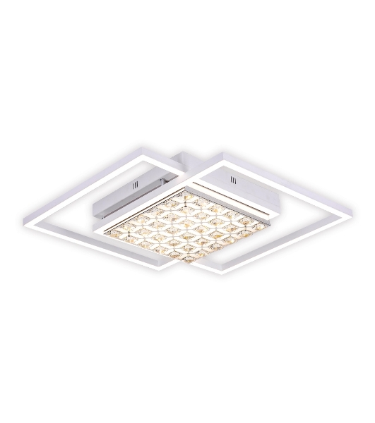 Управляемый светодиодный светильник с хрусталем Ambrella light FA112 WH белый 96W 850*660*110 (ПДУ РАДИО 2.4)