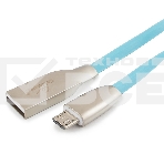 Кабель USB 2.0 Cablexpert CC-G-mUSB01Bl-1M, AM/microB, серия Gold, длина 1м, синий, блистер, фото 1