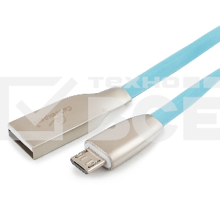 Кабель USB 2.0 Cablexpert CC-G-mUSB01Bl-1M, AM/microB, серия Gold, длина 1м, синий, блистер