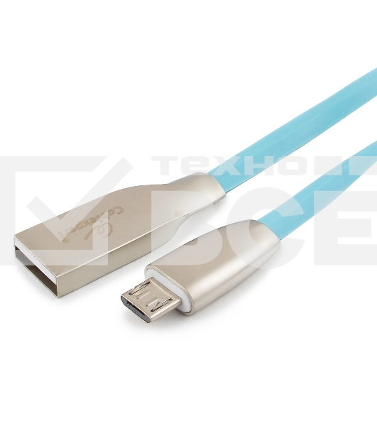 Кабель USB 2.0 Cablexpert CC-G-mUSB01Bl-1M, AM/microB, серия Gold, длина 1м, синий, блистер