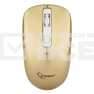 Мышь беспроводная Gembird MUSW-400-G золотой, 1600 dpi, радиоканал, USB, кнопки - 4