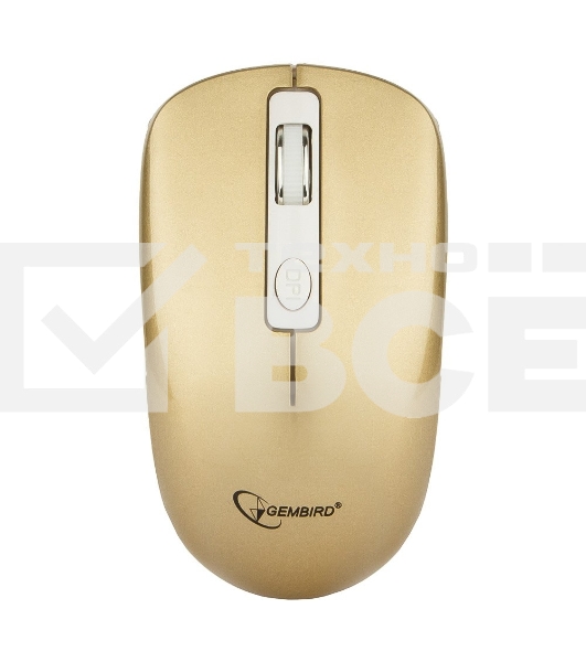 Мышь беспроводная Gembird MUSW-400-G золотой, 1600 dpi, радиоканал, USB, кнопки - 4