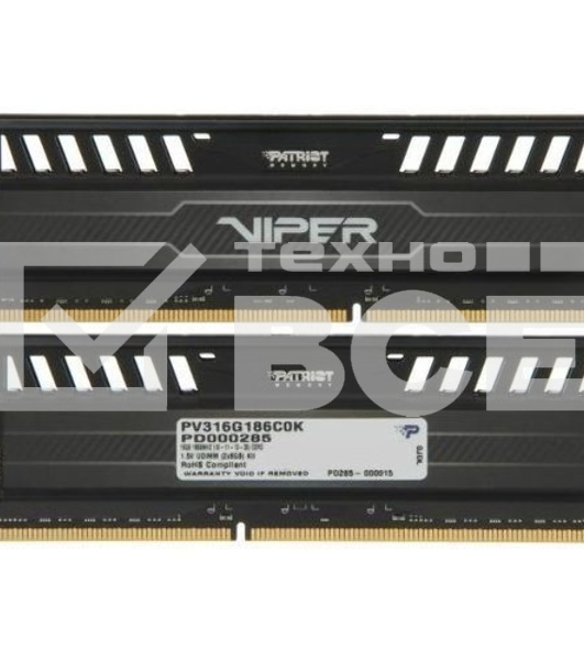 Оперативная память Patriot Viper 3, DDR3, 16GB (2x8 GB), 1866 MHz, CL10, радиатор, черный