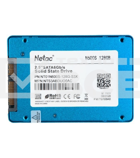 Накопитель SSD Netac N600S, 128GB, SATA III, 2.5
