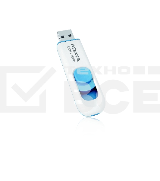 Флеш диск AData 16Gb C008 AC008-16G-RWE USB2.0 белый