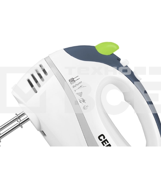 Миксер Centek CT-1104 белый/серый, 280Вт, 5 скоростей+турбо, взбивание/замешивание