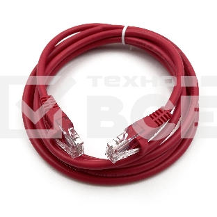 Патч-корд Buro cat5E 2м красный RJ-45 (m)-RJ-45 (m)