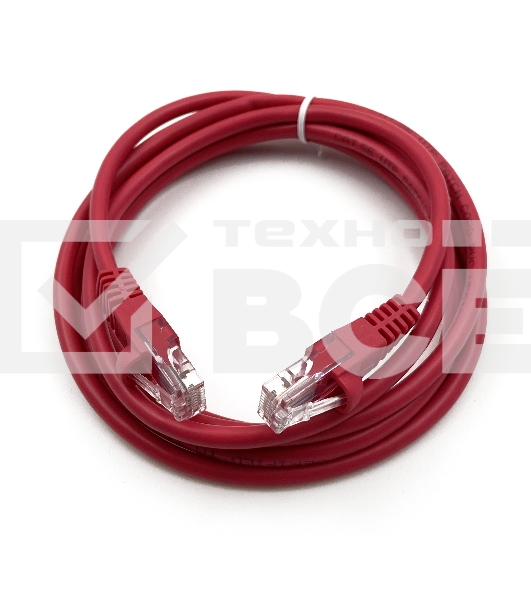 Патч-корд Buro cat5E 2м красный RJ-45 (m)-RJ-45 (m)