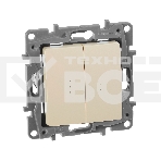 Переключатель 2кл с подсветкой,10АХ, сл.кость, фото 1