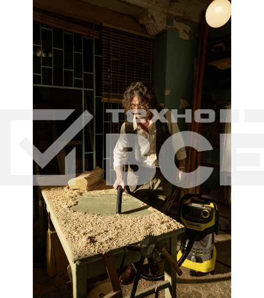 Строительный пылесос Karcher WD 6 P S V-30/6/22/T желтый, 1300 Вт, уборка сухая/сбор воды, пылесборник мешок/контейнер, 30 л