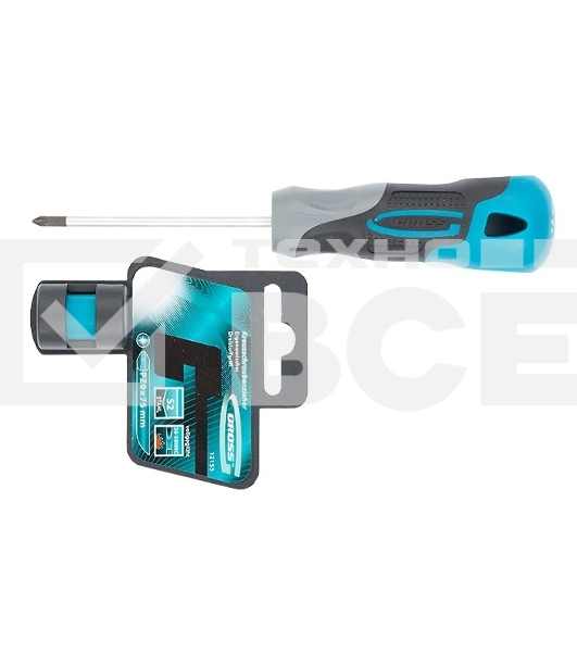 Отвертка Gross 12155 PZ0 x 75 мм S2, трехкомпонентная ручка