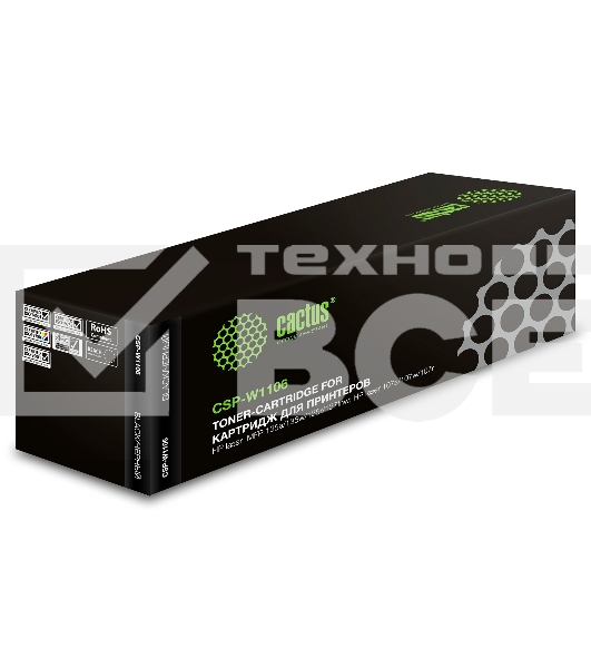 Картридж лазерный Cactus CSP-W1106 черный (1000стр.) для HP Laser 107a/107r/107w/135a MFP/135r MFP/135w MFP/137fnw MFP