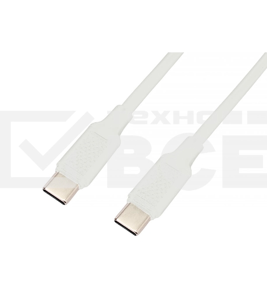 Кабель USB2.0 Cablexpert CC-USB2-CMCM-100-1M-W, Type-C/Type-C, 5A, 100Вт, PD/QC3.0, медь, 1м, белый, пакет