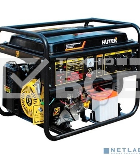 Электрогенератор бензиновый Huter DY8000L, 6.5 кВт, 91 дБ, 69.8 кг
