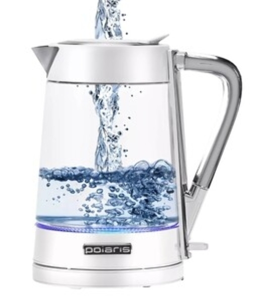 Чайник электрический Polaris PWK 1715 CGL Water Way Pro, Белый